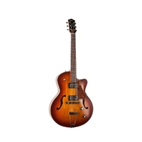 Godin 039289 5th Avenue CW Kingpin II HB Cognac Burst 6 String RH Hollow Body Guitar with Tric Case