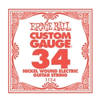 6 x Ernie Ball Nickel Wound Single Electric Guitar String .034 Gauge PO1134
