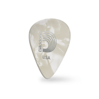 D'Addario White Pearl Celluloid Guitar Picks, 10 pack, Extra Heavy