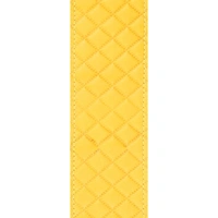 D'Addario Deluxe Leather Guitar Strap, Embossed Yellow Square Design