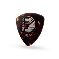 D'Addario Shell-Color Celluloid Guitar Picks, 10 picks ,  Light , Wide Shape