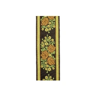 D'Addario Woven Guitar Strap, Peace Love, Brown and Yellow