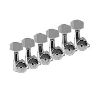 HIPSHOT CHROME Staggered 6 in line Grip Lock Tuners - Treble Side 10mm Posts