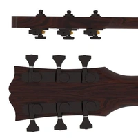 Hipshot 6K2GLOB Guitar Tuner Upgrade Kit, 3+3, Grip-Lock Open, Black