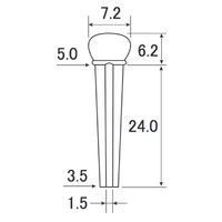 BBT Acoustic Guitar Bridge Pin Set - Brass - Made in Japan