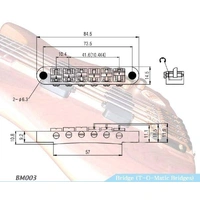 BBT Chrome Roller Saddle Bridge for Gibson Les Paul SG USA Spec Guitars