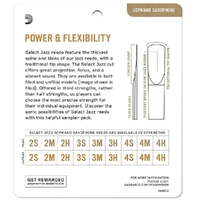 D'Addario Woodwinds DSJ-I3S Select Jazz Soprano Saxophone Reed Sampler Pack, 3S/3M