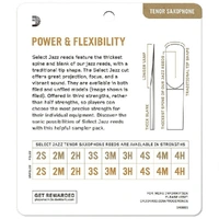 D'Addario Woodwinds DSJ-K3S Select Jazz Tenor Saxophone Reed Sampler Pack, 2S/2M