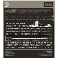 D'Addario ECG26 Chromes Flat Wound Medium Electric Guitar Strings 13 - 56 - 4 Sets