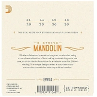 D'Addario EFW74 Phosphor Bronze Flatwound Mandolin Strings Medium