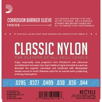 D'Addario EJ27H Student Nylon Classical Guitar Strings, Hard Tension