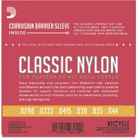 D'Addario EJ27N 3/4 Student Nylon Fractional Classical Guitar Strings, Normal Tension