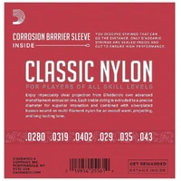 3 sets D'Addario EJ27N  Nylon Classical Guitar Strings, Normal Tension EJ27N-3D