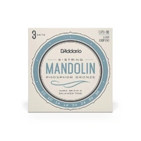 D'Addario EJ73 Mandolin Strings, Phosphor Bronze, Light, 10-38, 3 Sets