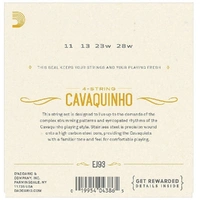 D'Addario EJ93 Stainless Steel Cavaquinho String Set - Ball End