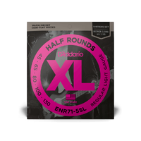 D'Addario ENR71-5SL Half Round Bass Guitar Strings, Regular Light, 45-130, Super Long Scale