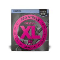 D'Addario EPS170-5 5-String ProSteels Bass Guitar Strings, Light, 45-130, Long Scale