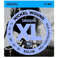4 pack D'Addario EXL116 XL Electric Guitar Strings MedTop/Heavy Bottom 11 - 52