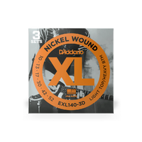 D'Addario EXL140-3D Nickel Wound Electric Guitar Strings,  10-52, 3 sets
