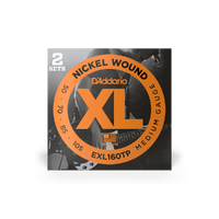 D'Addario EXL160TP Nickel Wound Bass Guitar Strings, Medium, 50-105, 2 Sets, Long Scale