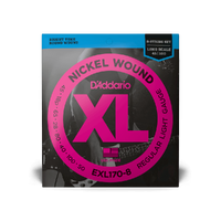 D'Addario 8-String Nickel Wound Bass Guitar Strings 32-130, Long Scale