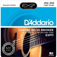 2 x D'Addario EXP11 80/20 Bronze New York Steel Acoustic Guitar Strings 12 - 53