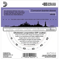 D'Addario EXP13 with NY Steel 80/20 Bronze Acoustic Guitar Strings,Coated 11 -52