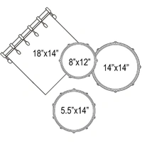Dixon Fuse Maple 418 Series 4-Pce Drum Kit with Hardware