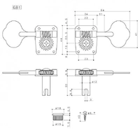 Gotoh GB10 Bass Tuning Key - Treble Side - Nickel - Single Tuner