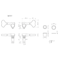 Gotoh GB707 Single Bass Tuning Key - Bass Side - Black