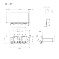 Gotoh GE-102T Tremolo - Modern Saddles  - Gold