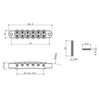 Gotoh GE103B Tune-O-Matic Electric Guitar Bridge (Nashville) - Chrome