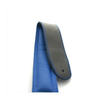 DSL Padded Garment Leather Guitar Strap 2 1/2" Black/Blue Hand Made Australia