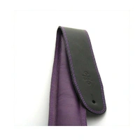 DSL Padded Garment Leather Guitar Strap 2 1/2" Black/purple  Hand Made Australia