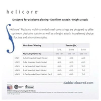 D'Addario Helicore Pizzicato Bass String Set 3/4 Scale Medium Tension HP610