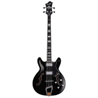 Hagstrom Viking Semi-Hollow Bass Guitar in Black Gloss