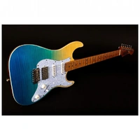 Jet  Guitars  JS-450 HSS Flamed Maple Top Electric Guitar - Transparent Blue