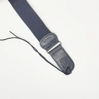 NVE jacquard black white guitar strap Leather Ends with built in pick holder 