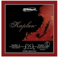 D'Addario Kaplan Golden Spiral Solo Violin Single 4/4 E String Heavy Ten K420L