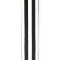 D'Addario Deluxe Leather Guitar Strap, Racing Stripes, White with Black Stripes