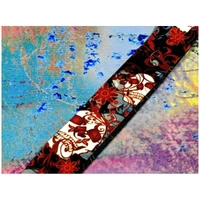 Levy's Polyester Guitar Strap Artist Sublimation Skulls and Flowers MPD2-047
