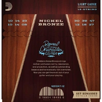 D'Addario Nickel Bronze Acoustic Guitar Strings, Light 12-String , 10-47 