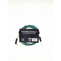 NVE Guitars Instrument Cable gold plated Plugs 10ft - 3m Straight to Angle - Green