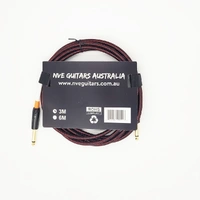 NVE Guitars Instrument Cable gold plated Plugs 10ft - 3m Straight to Straight - Red