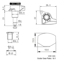 NVE Guitars Locking Tuners  6 in Line - Chrome - set of 6 Machine Heads