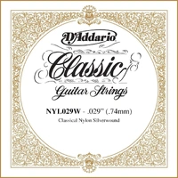 5 x D'Addario Silver-plated Copper Classical Guitar Single D string , .029 , 4th