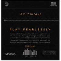 D'Addario NYXLS1046 Nickel Wound Electric Guitar Strings, Regular Light, Double Ball End, 10-46