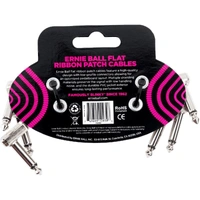 Ernie Ball  3 inch Flat Ribbon Patch Cable 3-Pack - White