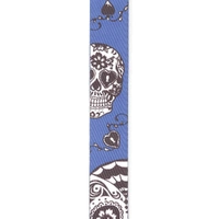 D'Addario Polyester Guitar Strap, Sugar Skulls, Blue
