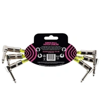 Ernie Ball Instrument Patch Cable, Black, 6 inch angle / Angle 3 cables PO6050